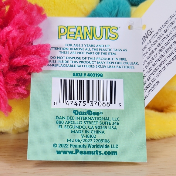 Dan Dee Peanuts Musical Friends Woodstock 10" UltraSoft Christmas Toy Plush NWT - Picture 8 of 8